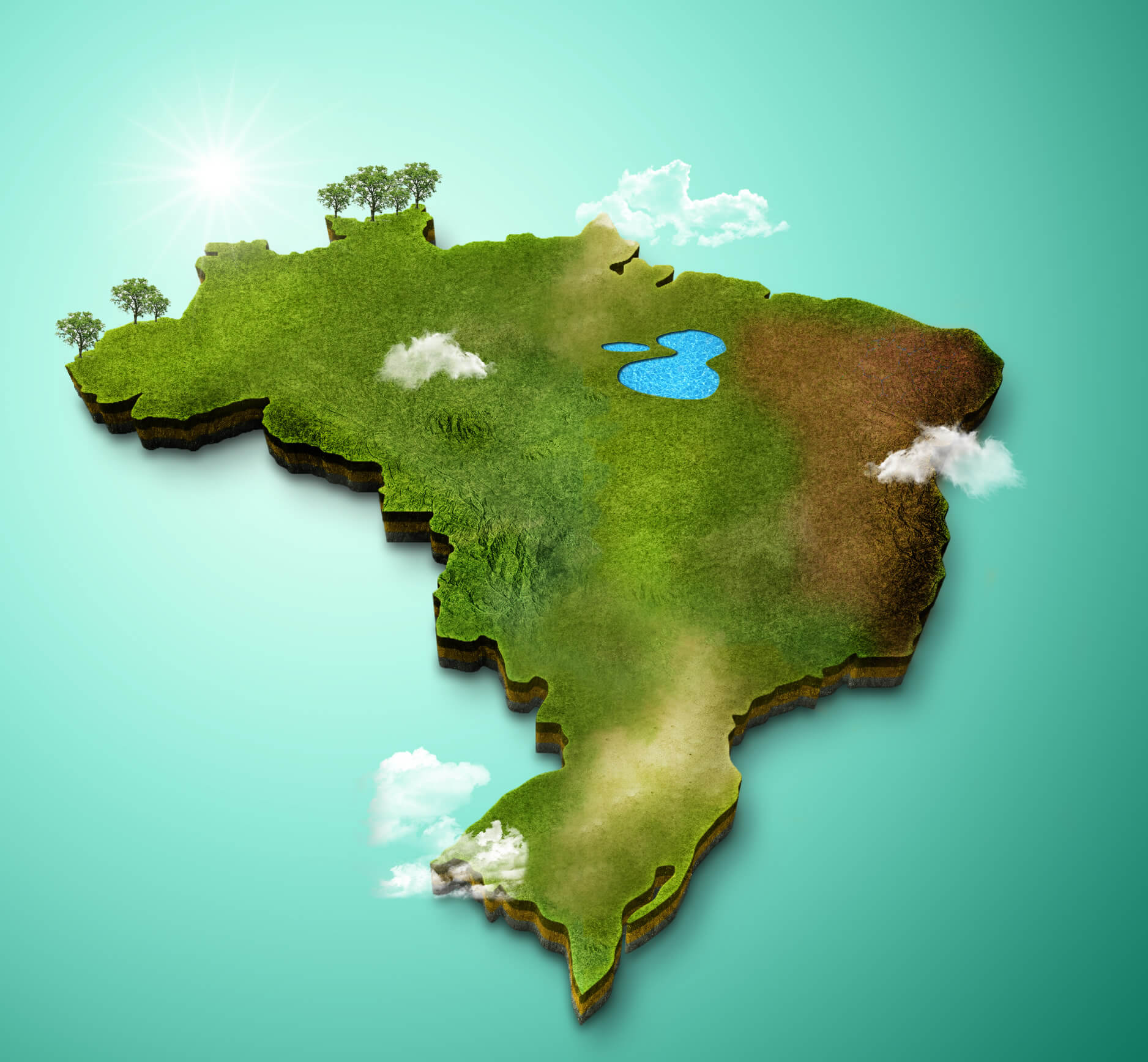 3D Map of Brazil
