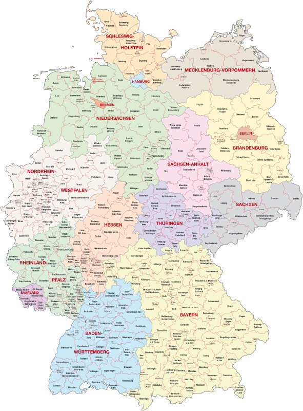 Administrative Map of Germany