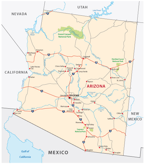 Arizona Road Map