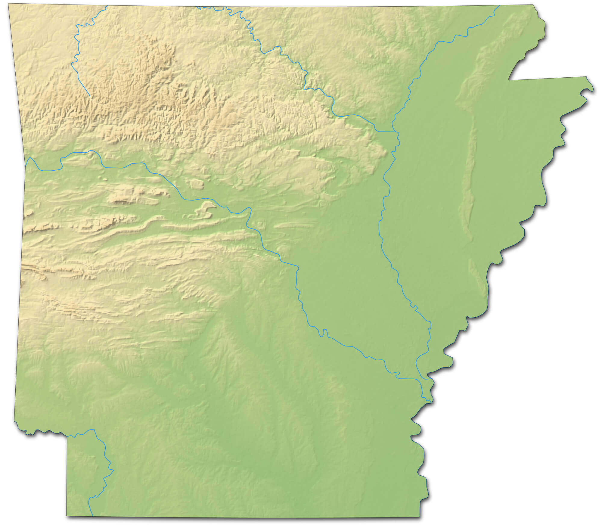 Arkansas Relief Map
