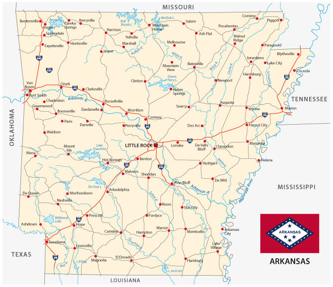 arkansas road map