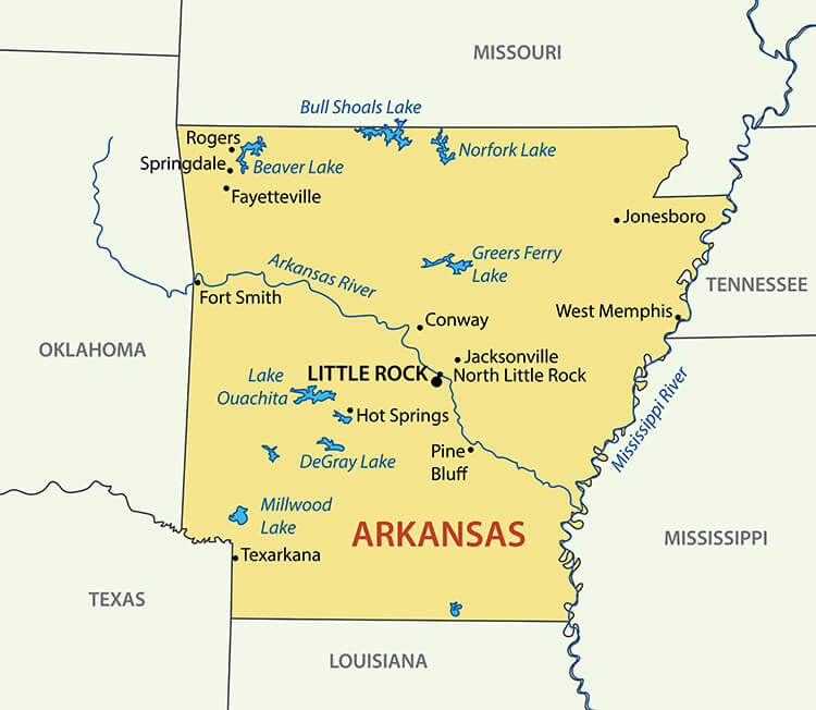 Arkansas vector map