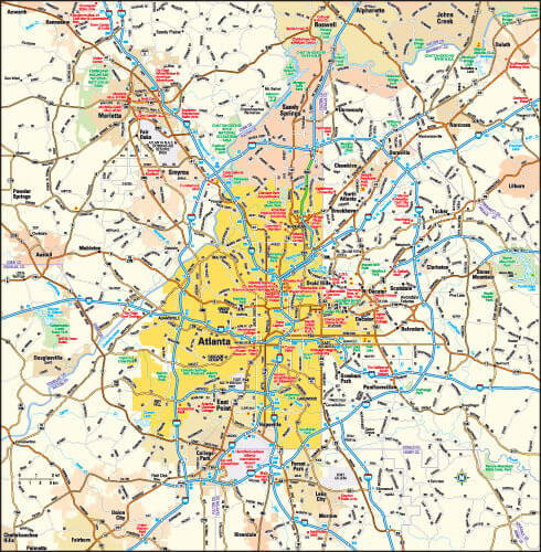 Atlanta, Georgia Area Map
