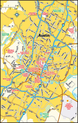 Austin, Texas Area Map