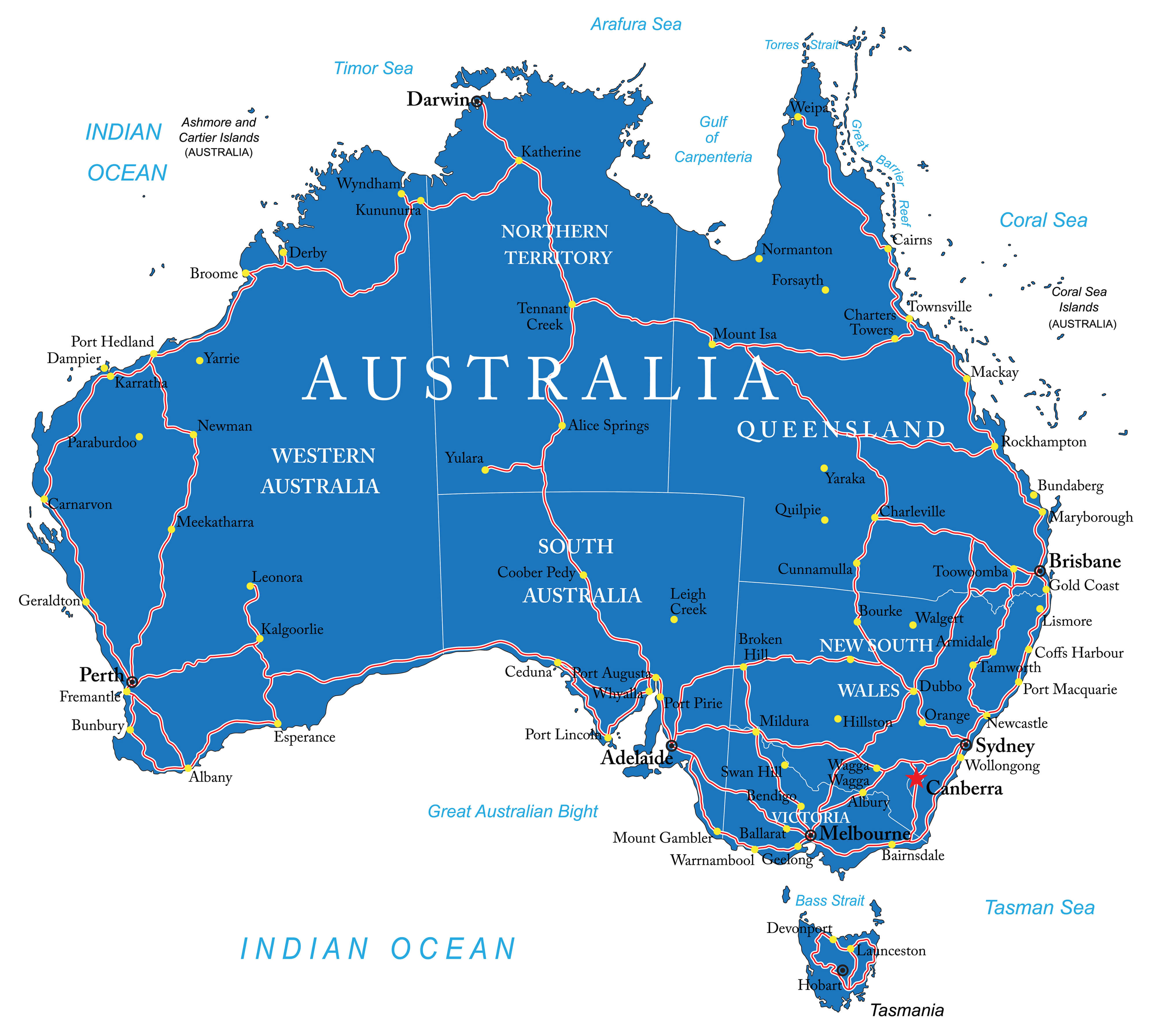 Australia Map Guide Of The World