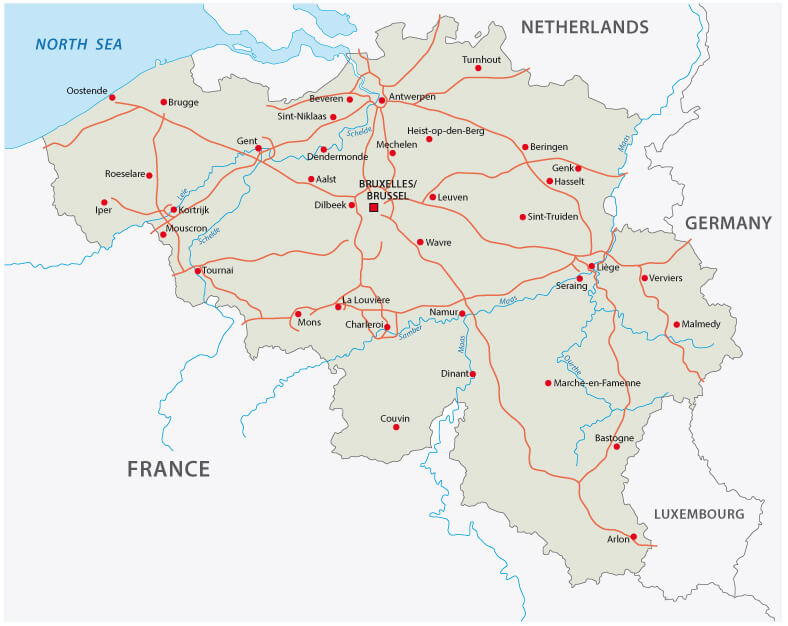 Belgium Highway Map
