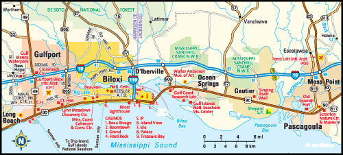 Biloxi Map, Mississippi