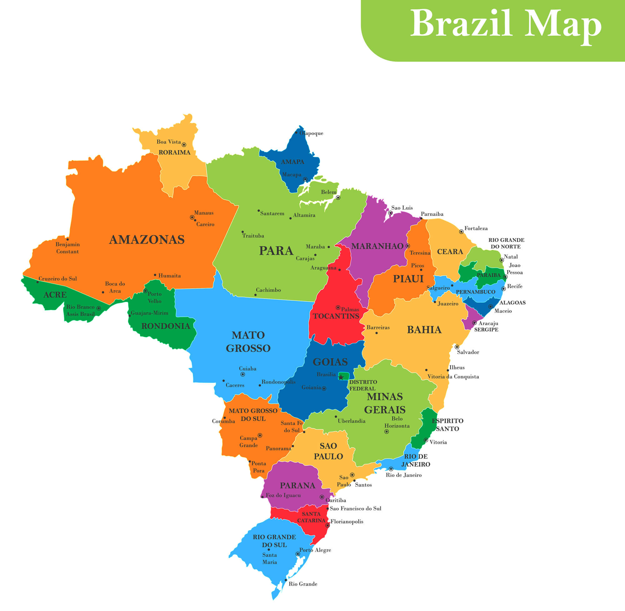 Brazil Provinces Map