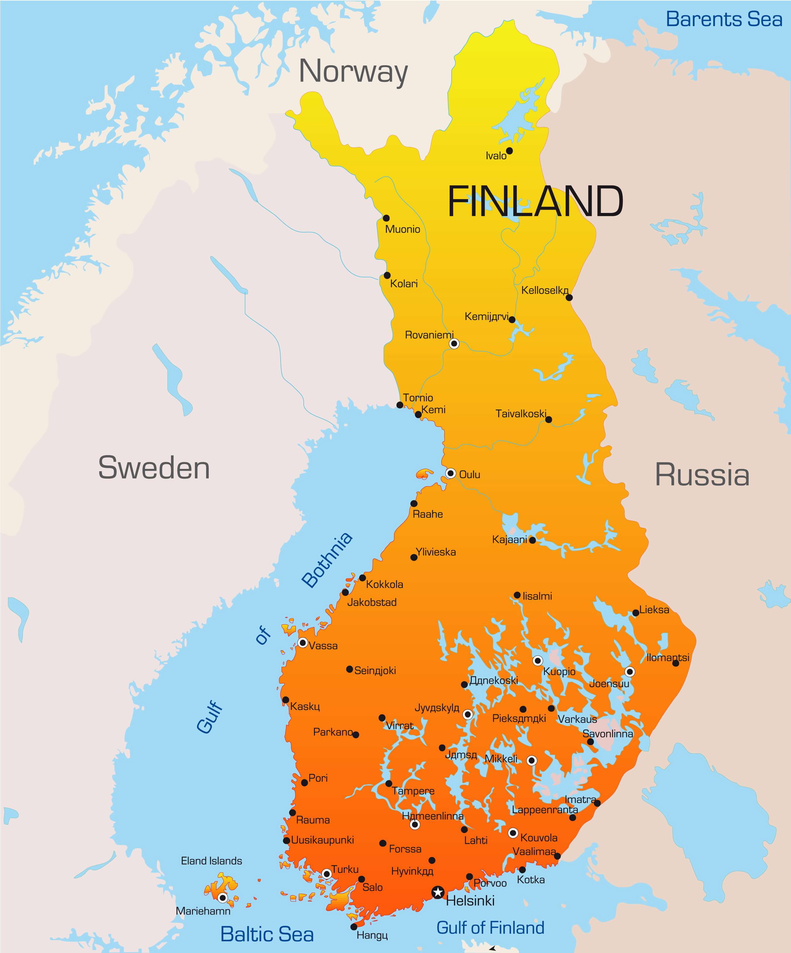 Finland Map Guide Of The World