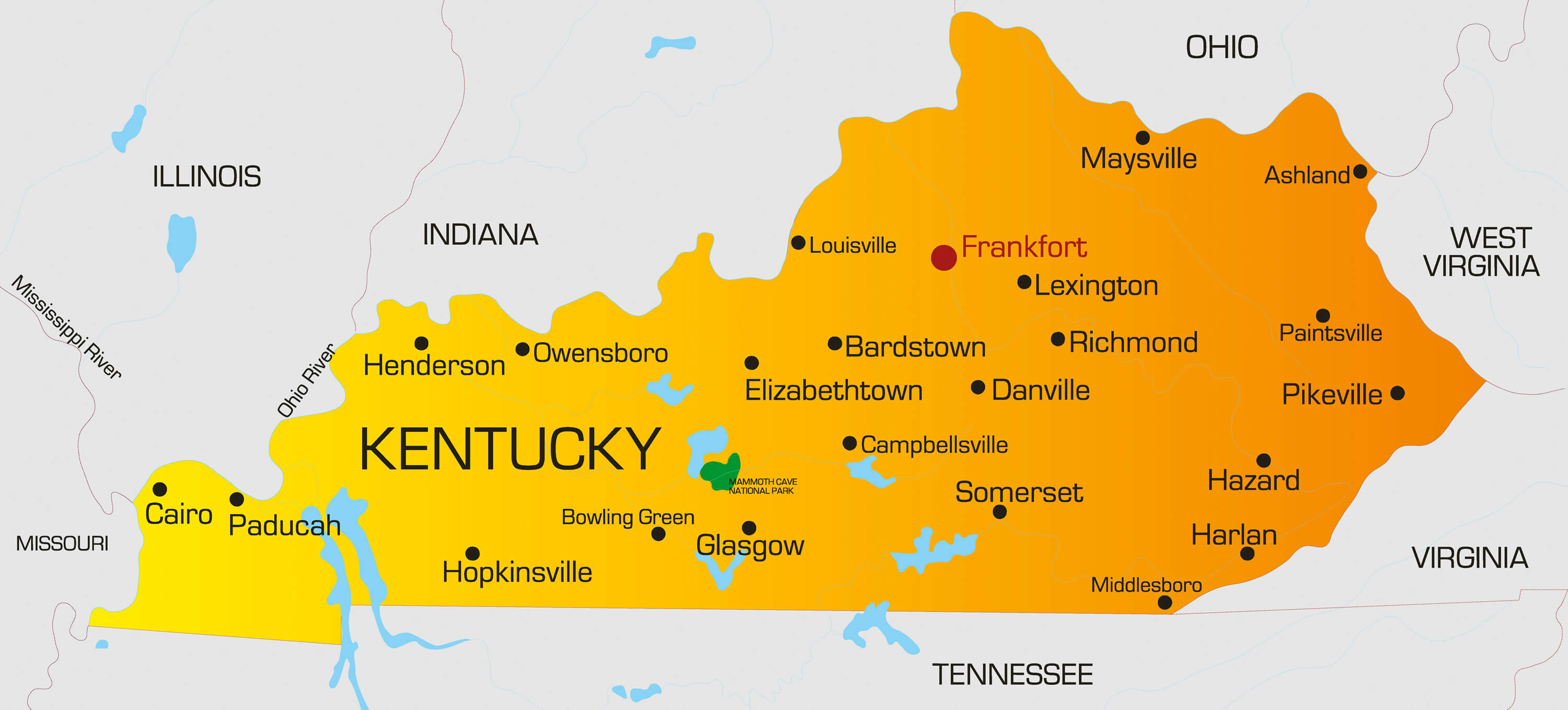 color map of Kentucky