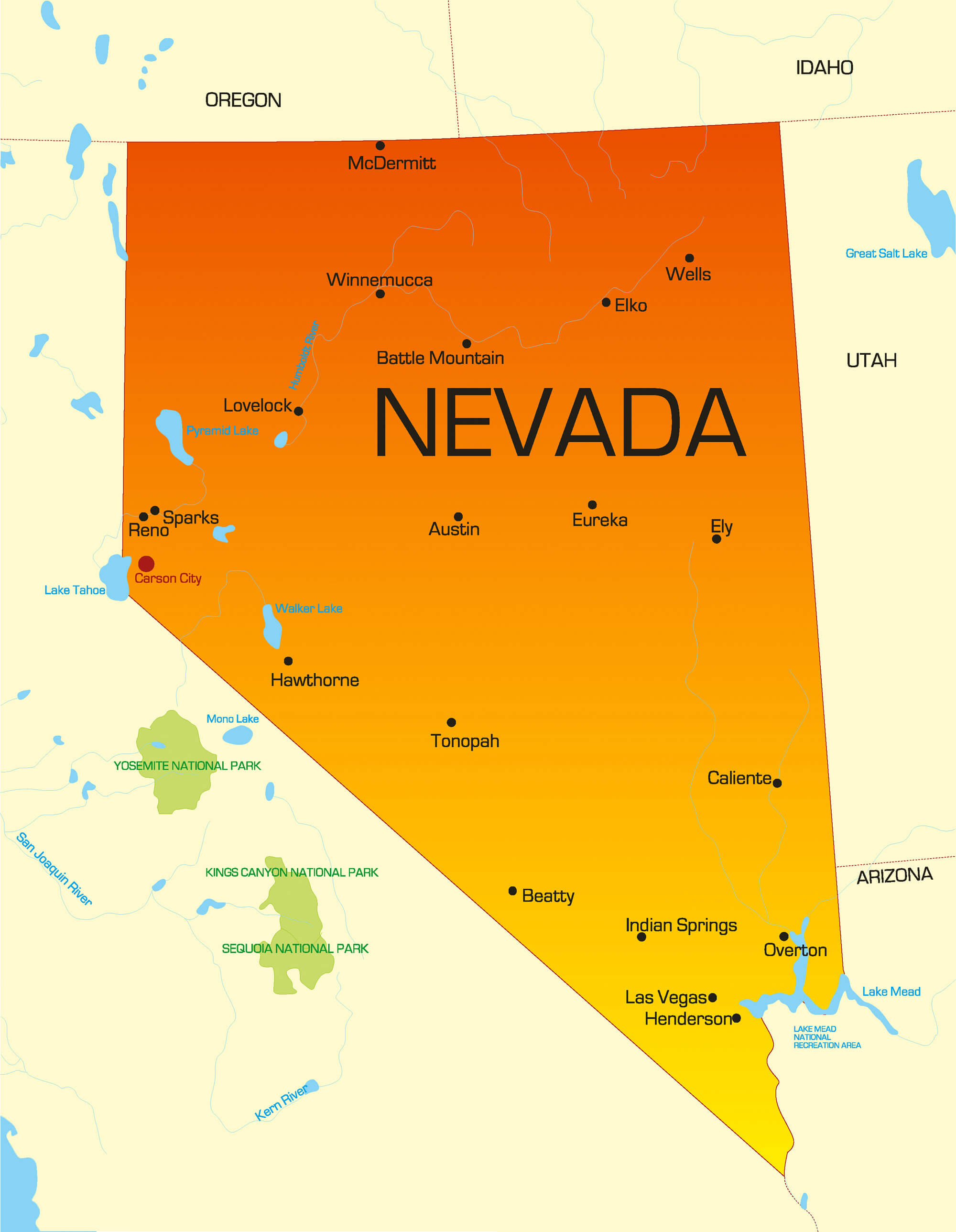 color map of Nevada
