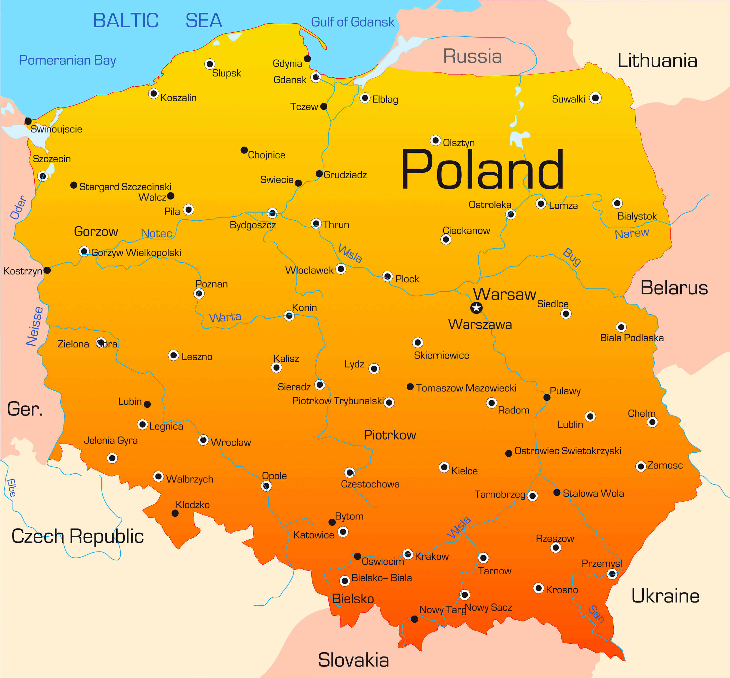 Color Map of Poland