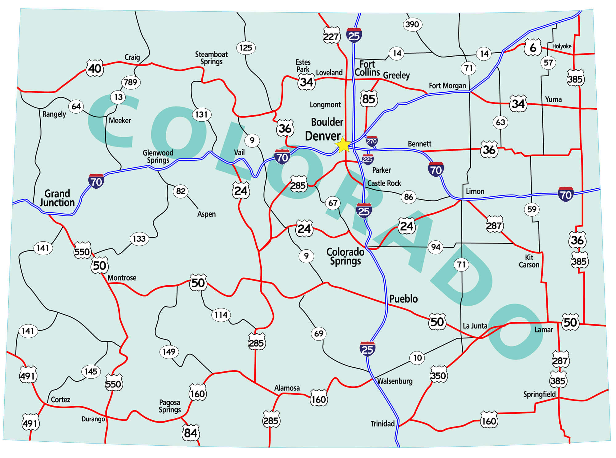 Colorado Map Guide Of The World