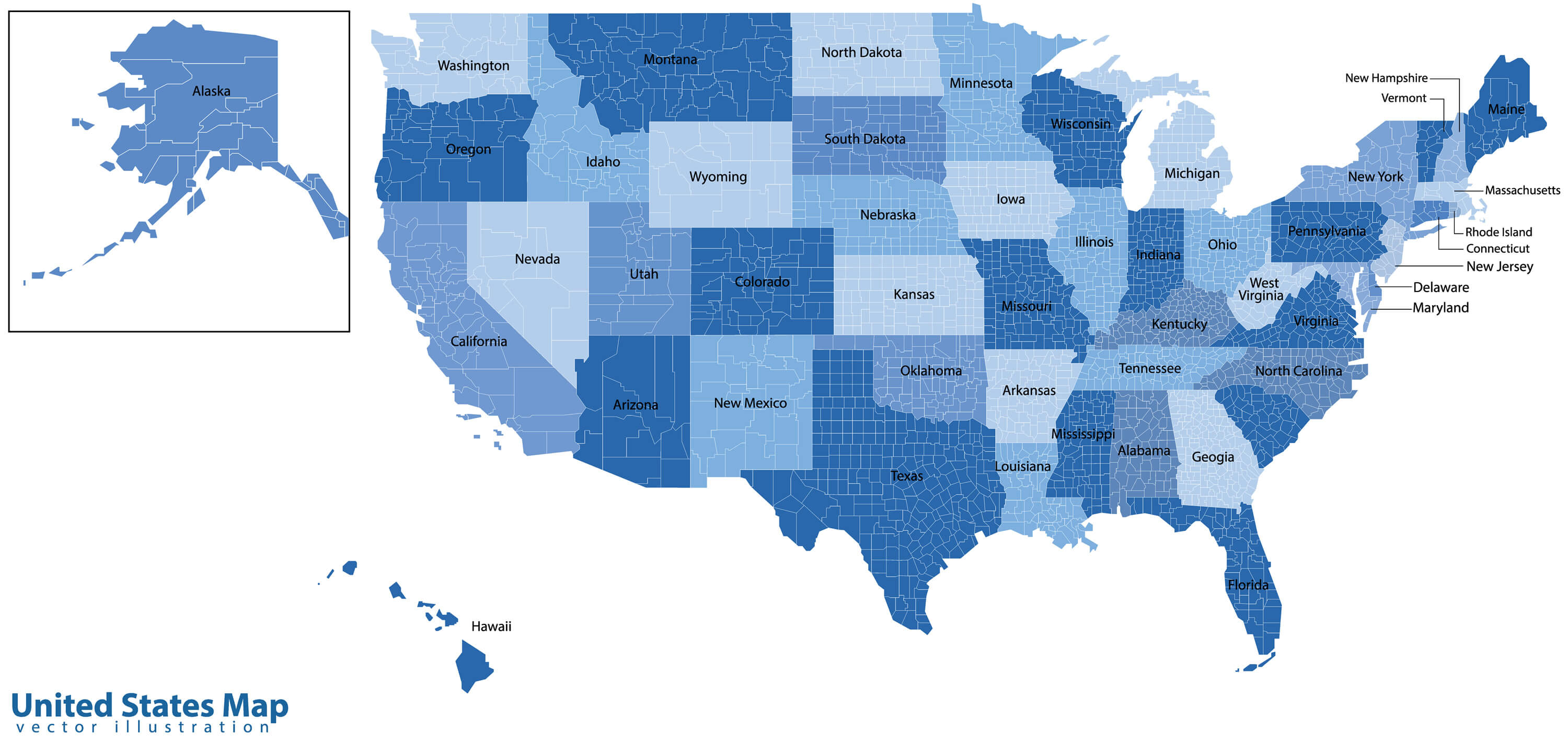 Colorful USA Map Missouri
