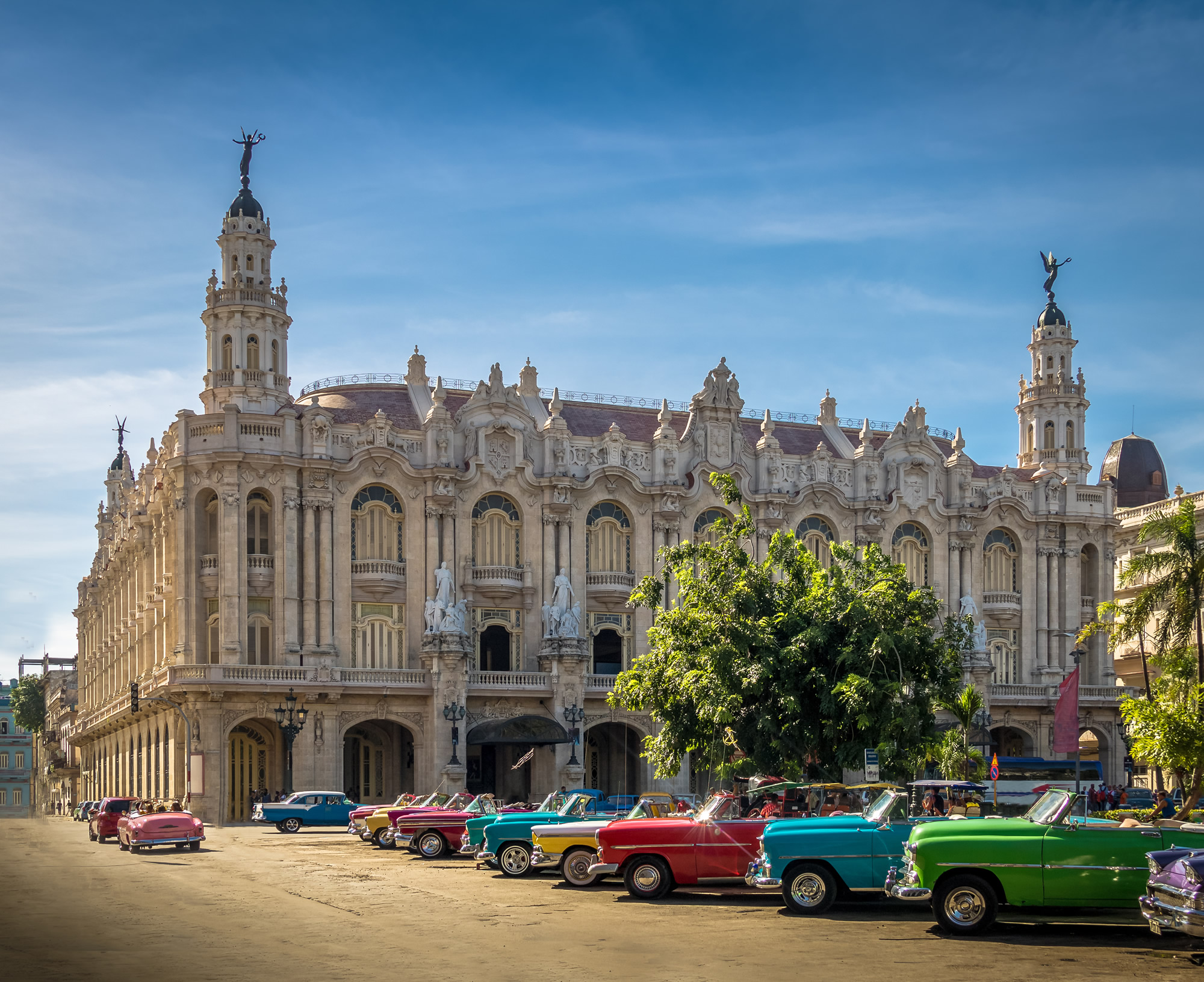 Cuban colorful vintage cars havana