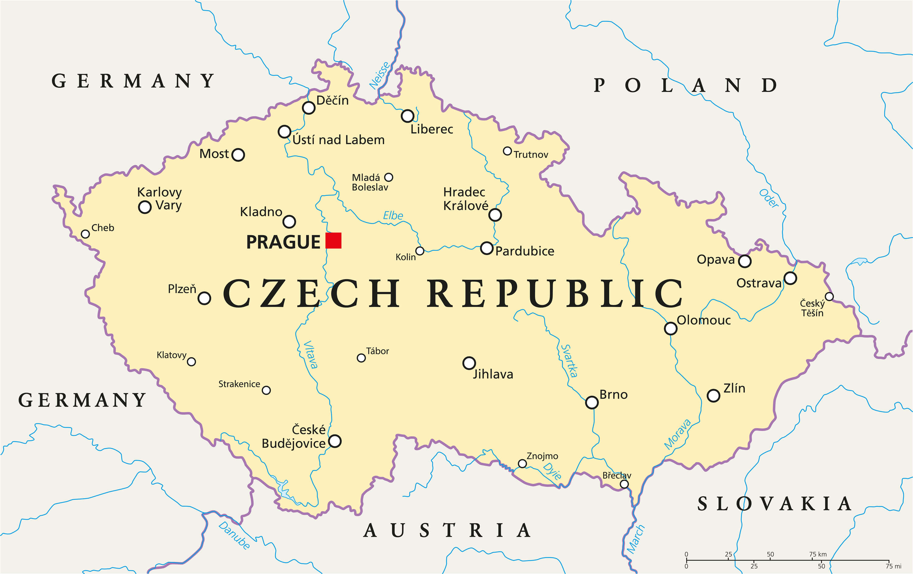 Political Map Of Czech Republic