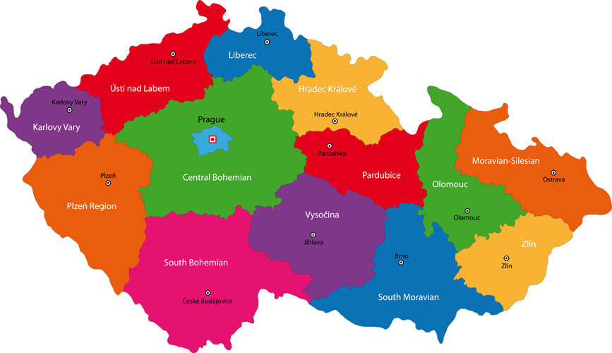 Czech Republic Regions Map