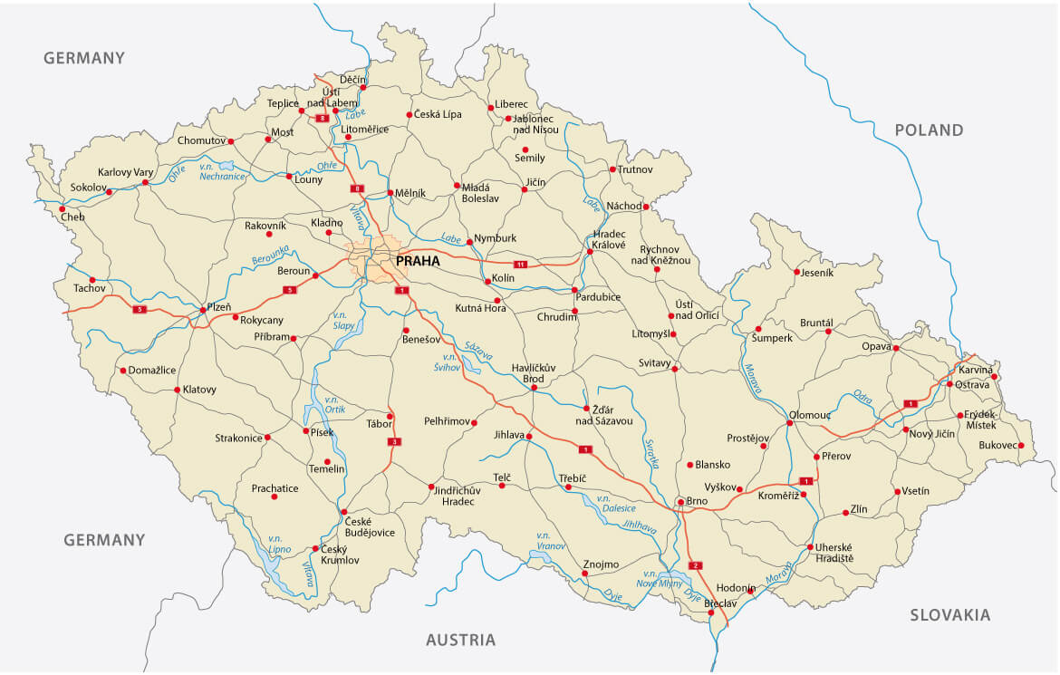 Czech Republic Road Map