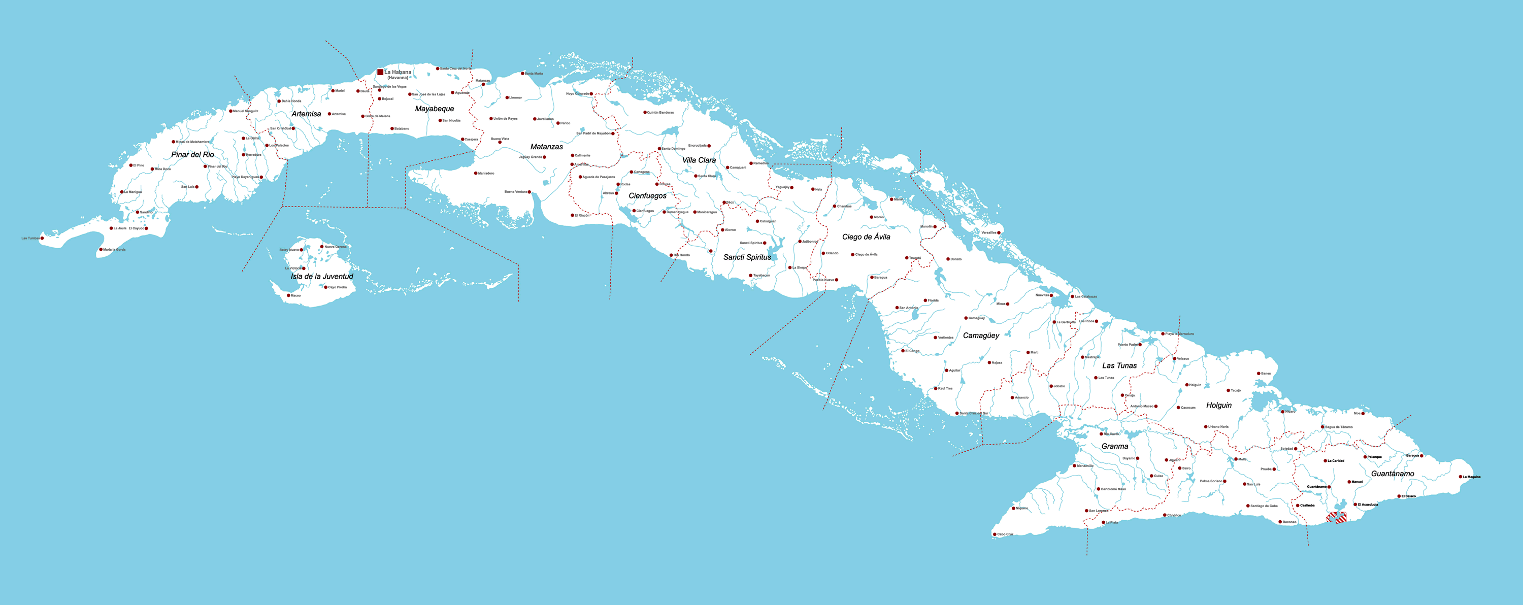 Detailed Map of Cuba