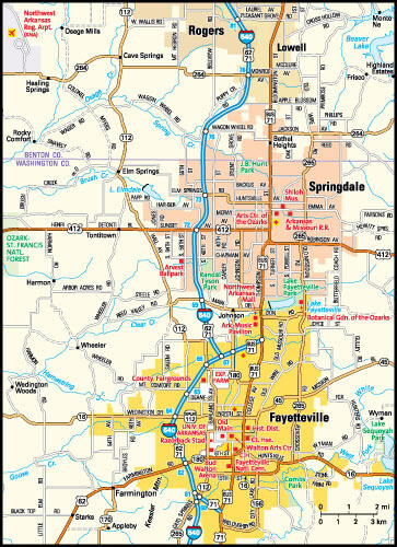 Fayetteville City Map, Arkansas