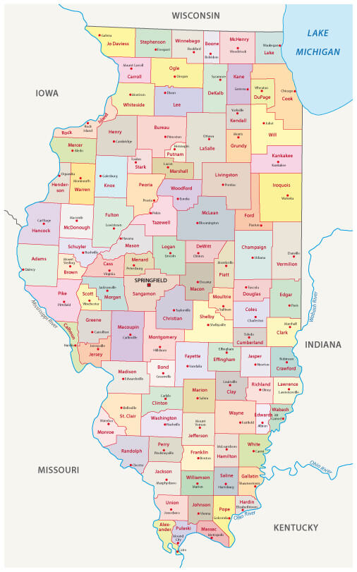 illinois administrative map