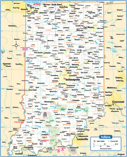 Indiana state map