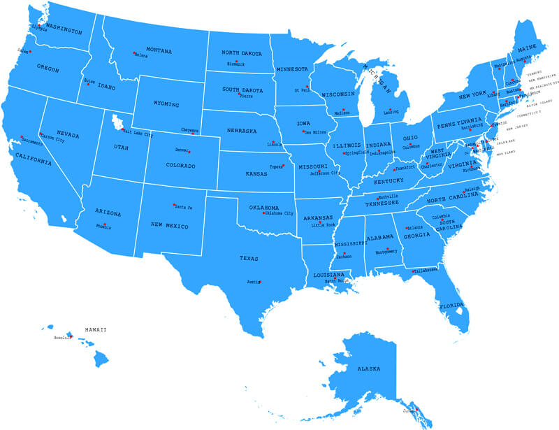Indiana USA map