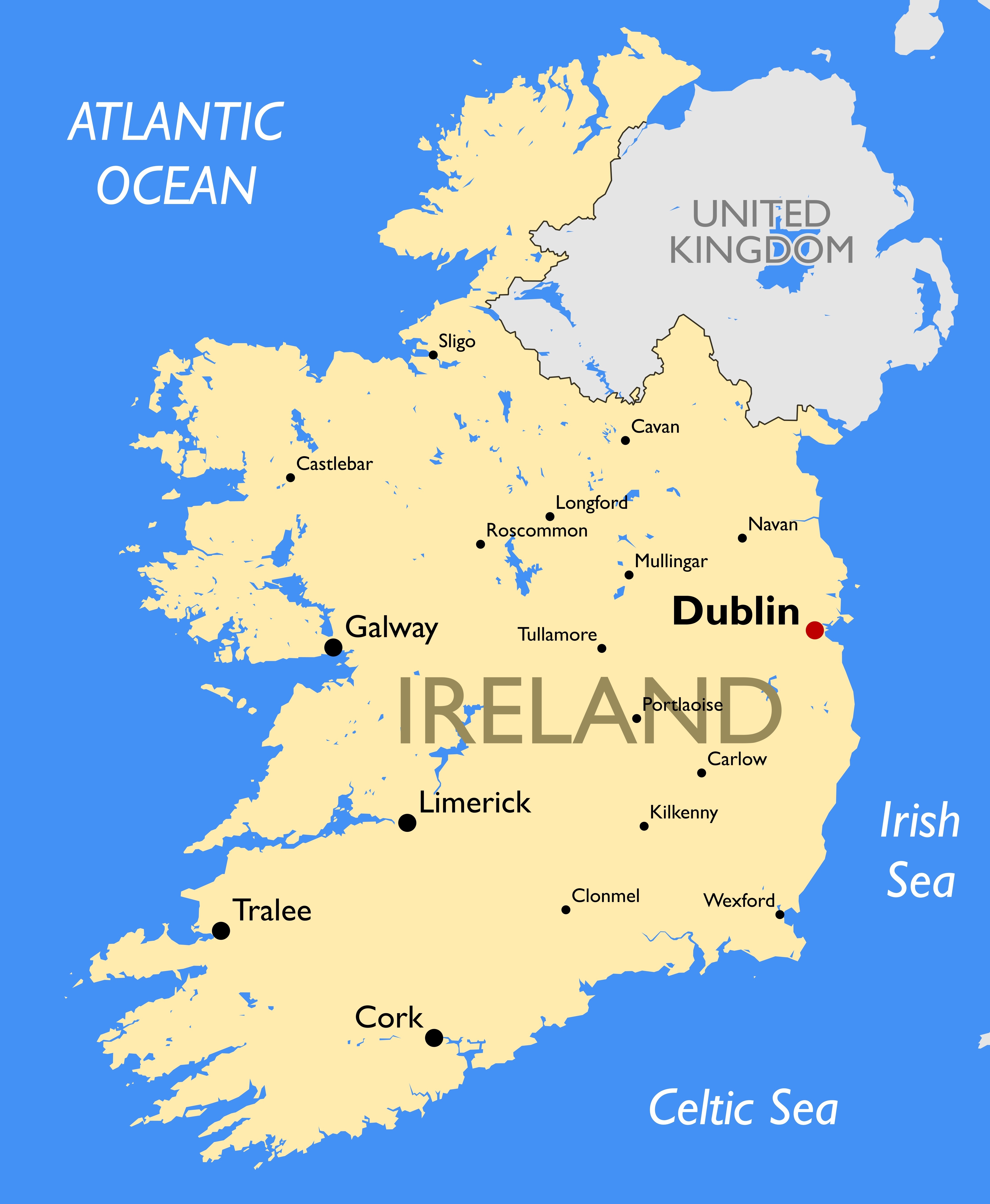 Ireland Political Map 