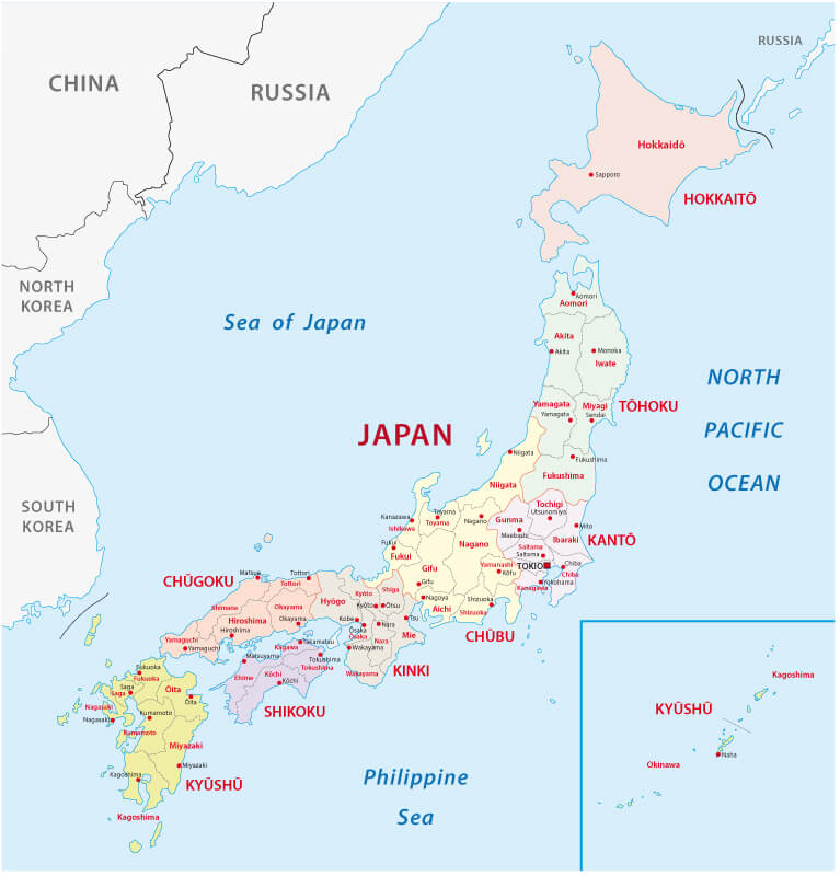japan administrative map