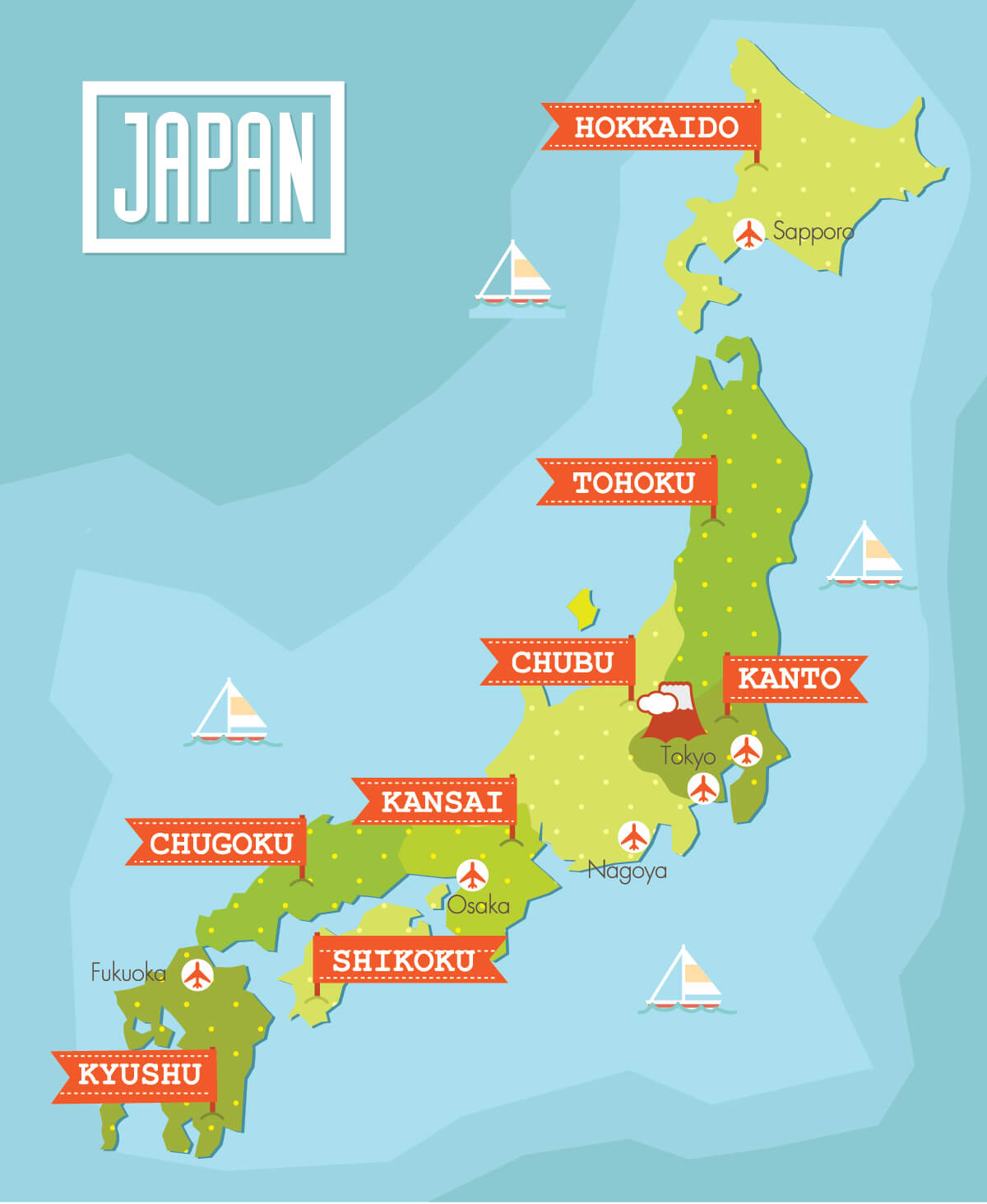 japan cities to visit map