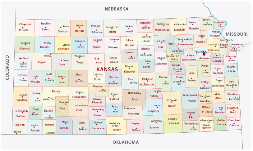 Kansas Administrative Map