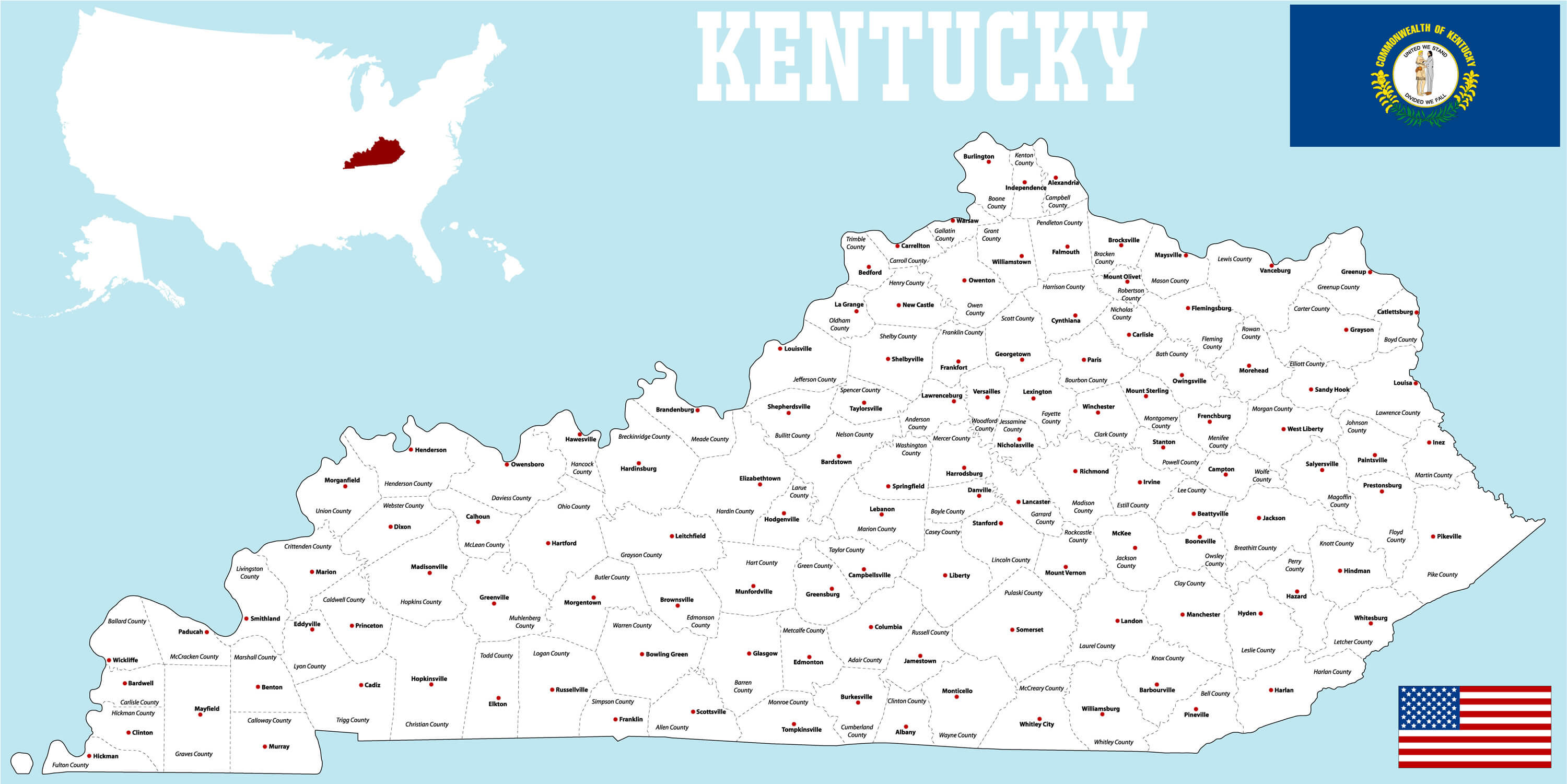 Kentucky Detailed Map
