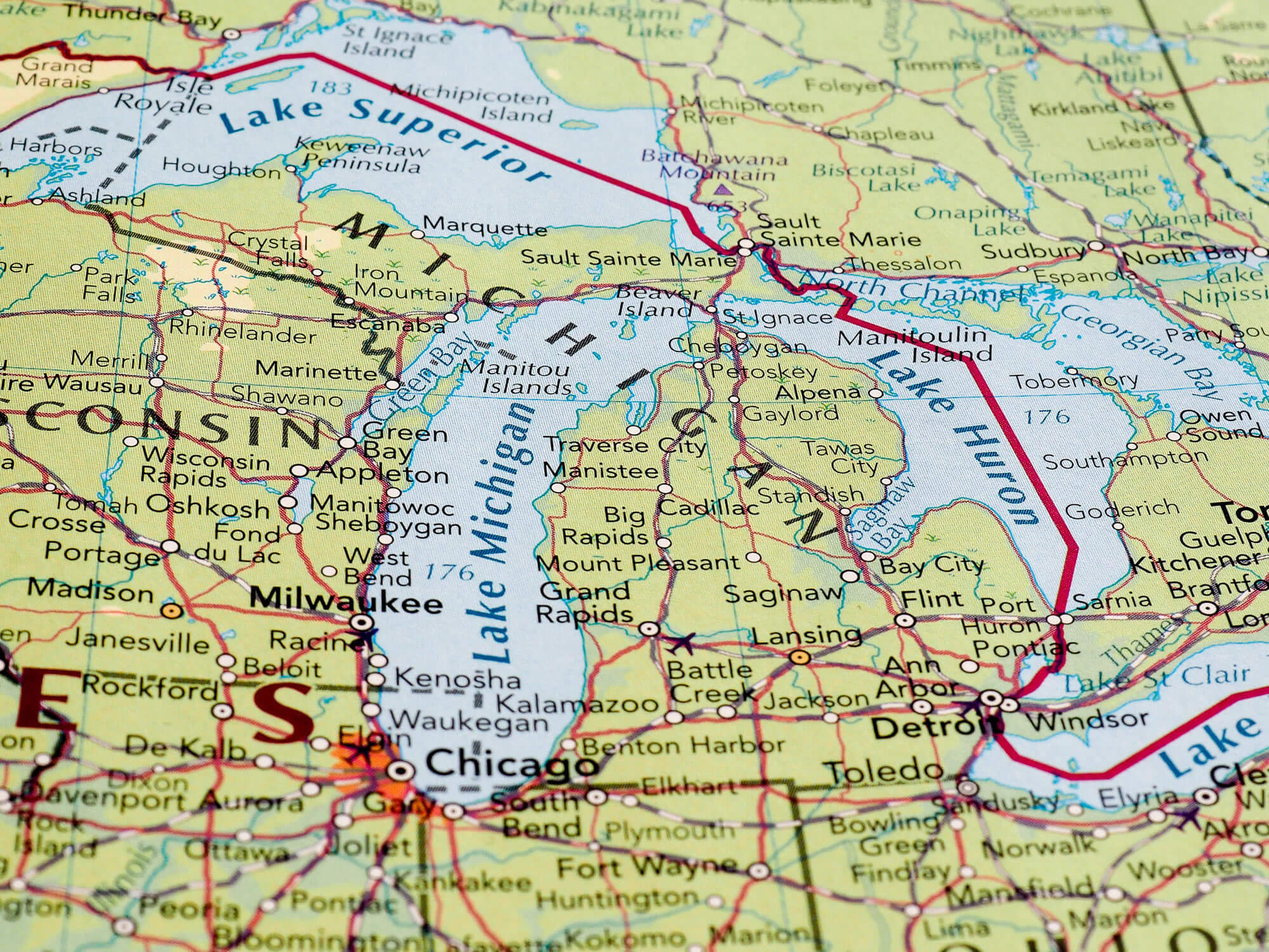 Lansing Map, Chicago USA