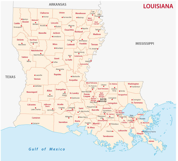 Louisiana Administrative Map