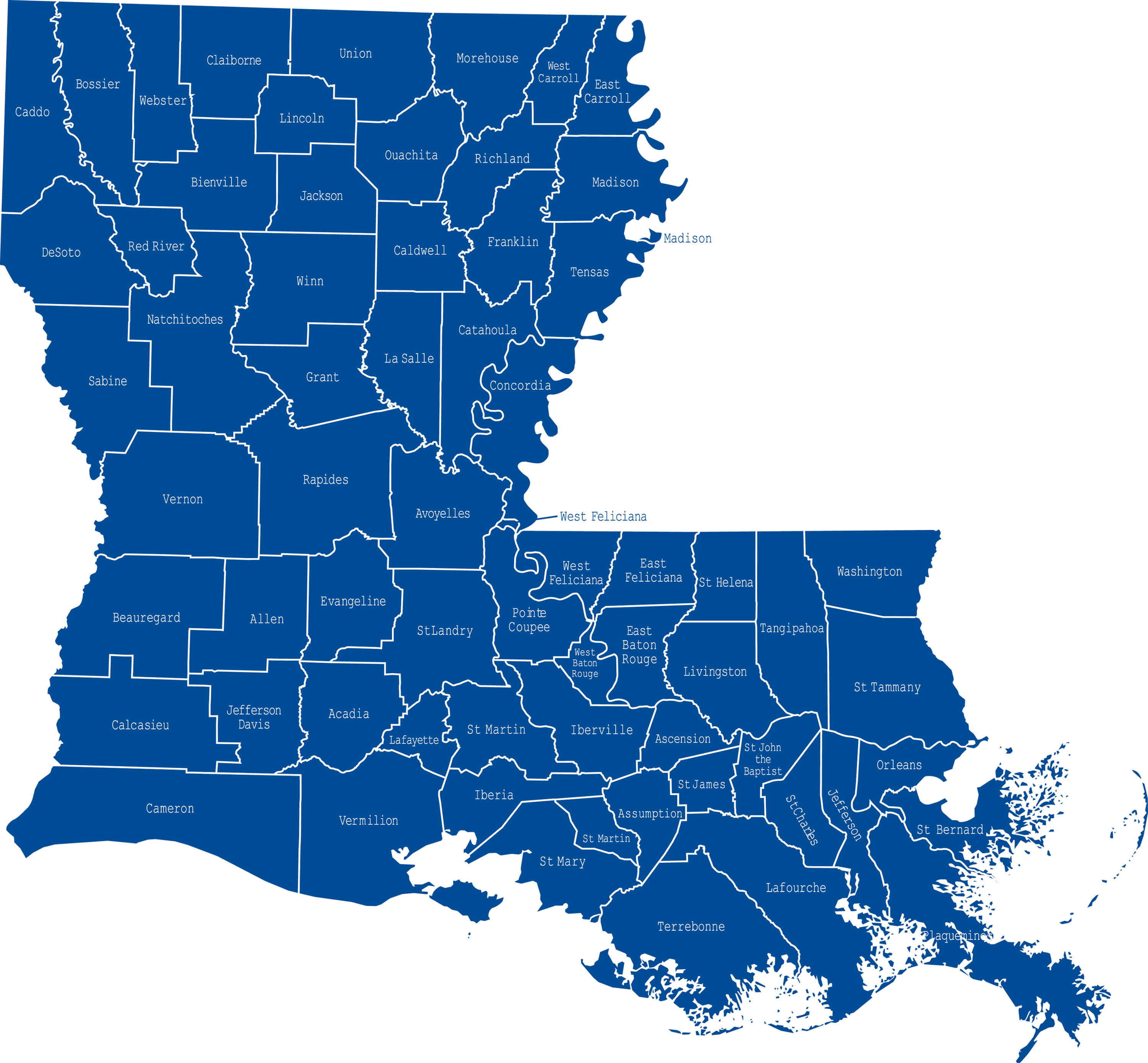 Louisiana Blank Map
