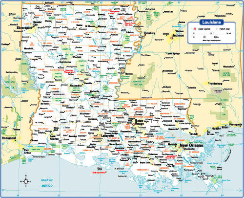 louisiana-road-map  Louisiana map, Louisiana, Louisiana parishes