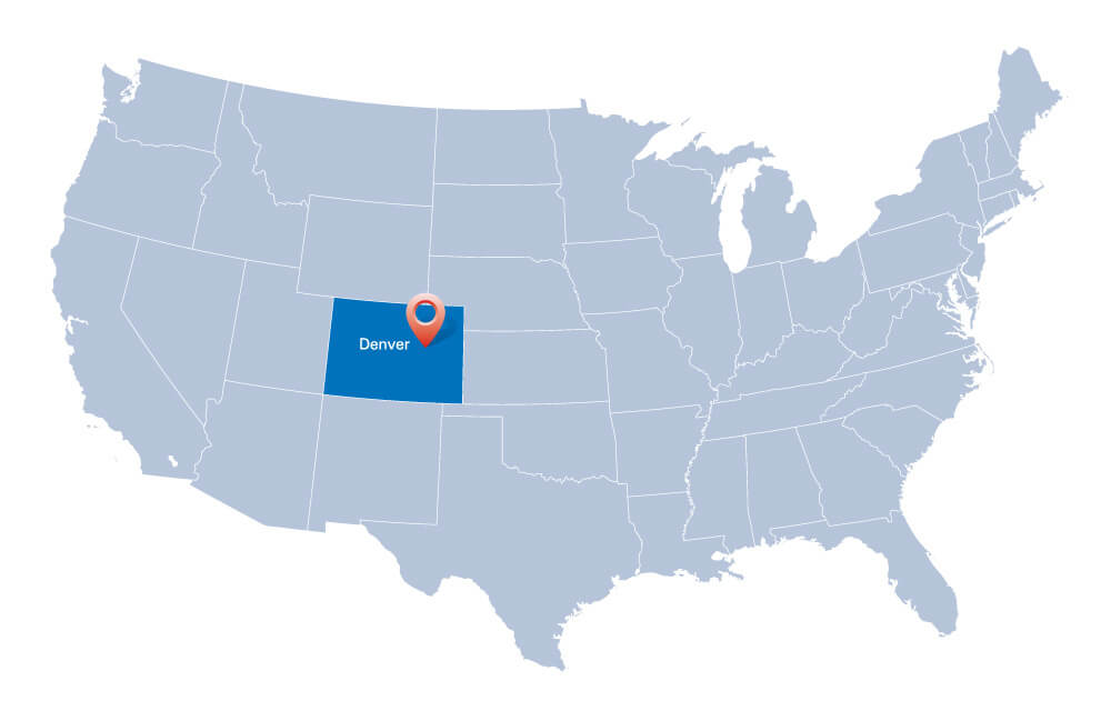 Map of USA, Colorado