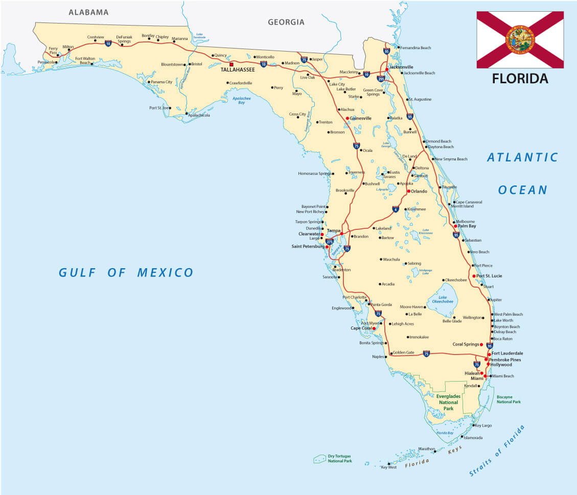 Map of Florida, US