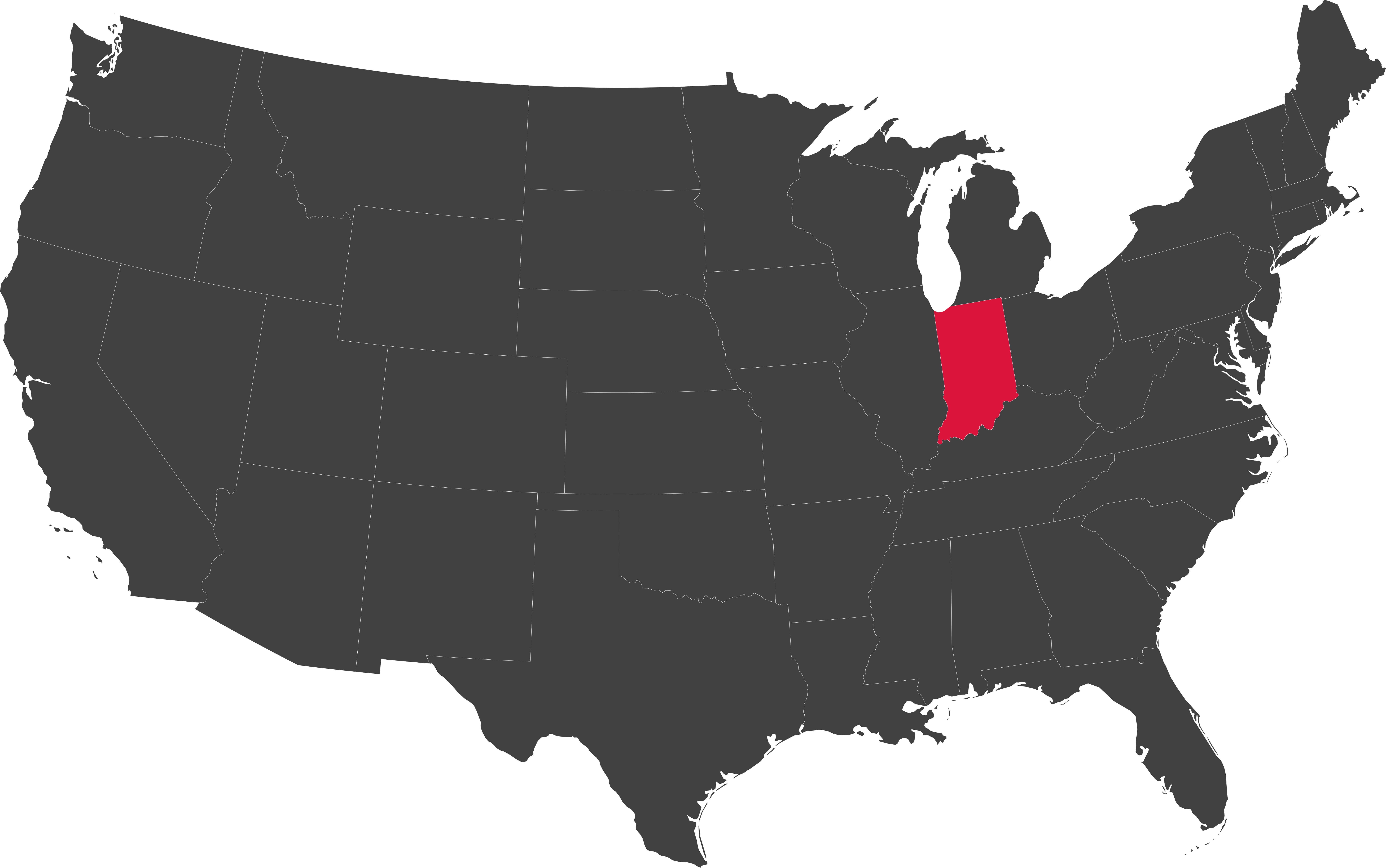 Map of Indiana the United States of America