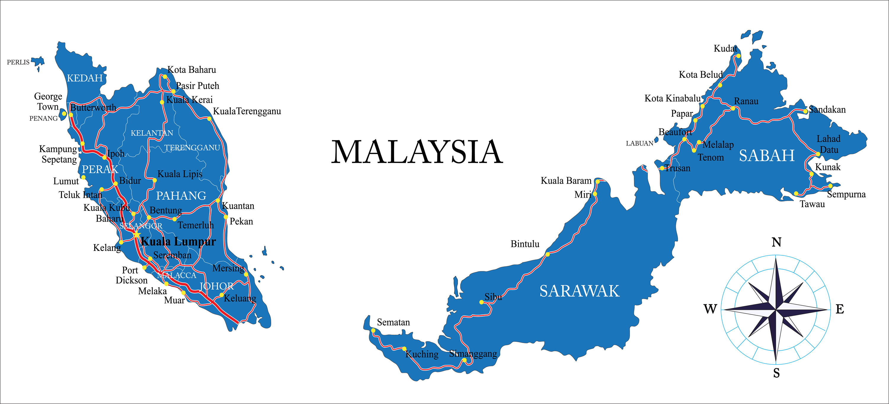 Malaysia Map - Guide of the World