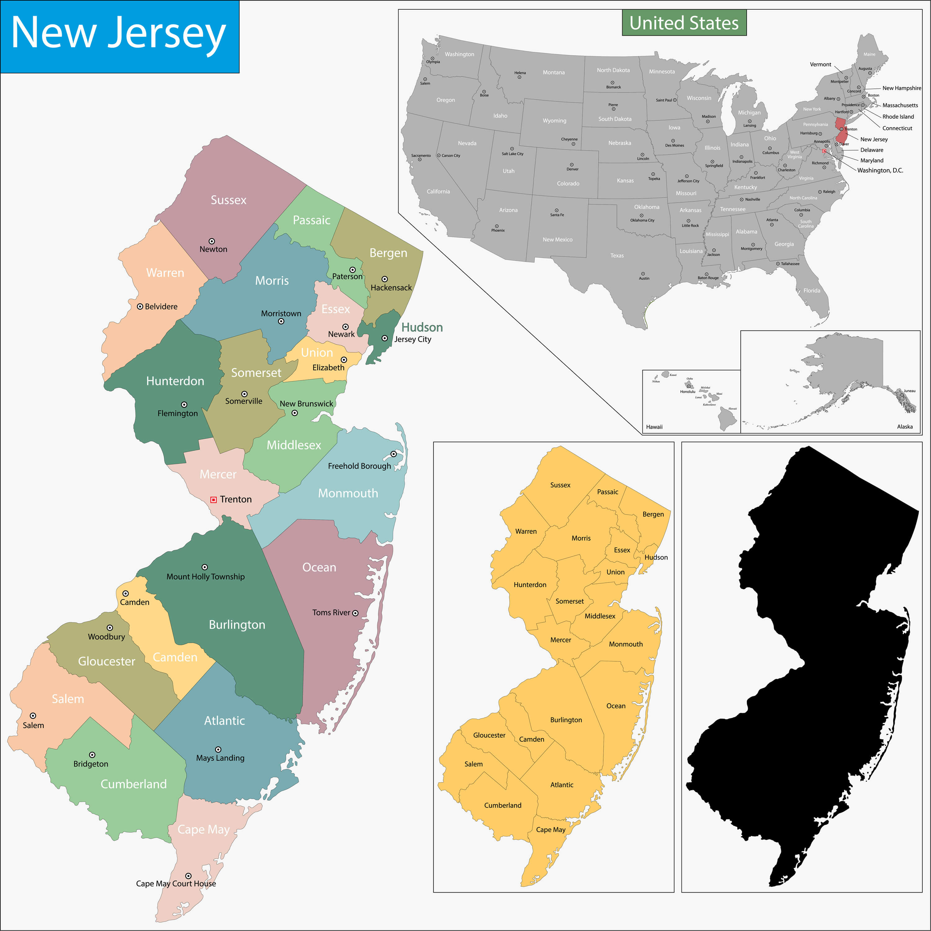 Map of New Jersey State