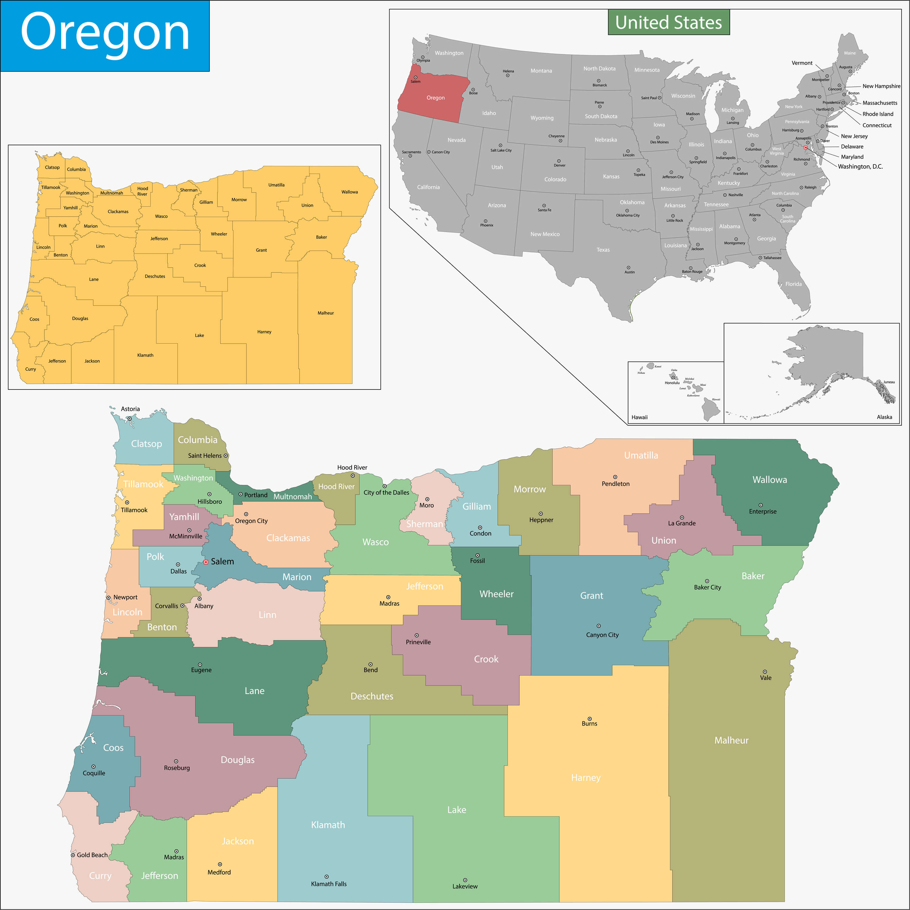 Map of Oregon State