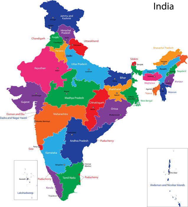 Map of the Republic of India