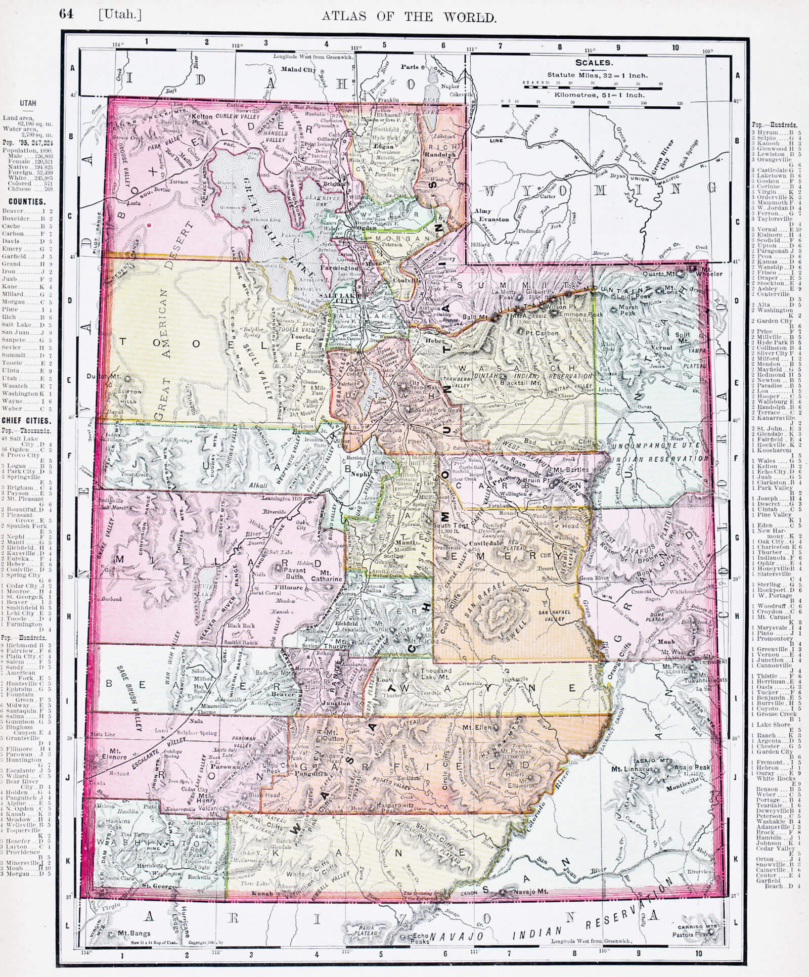 Map of Utah, 1900