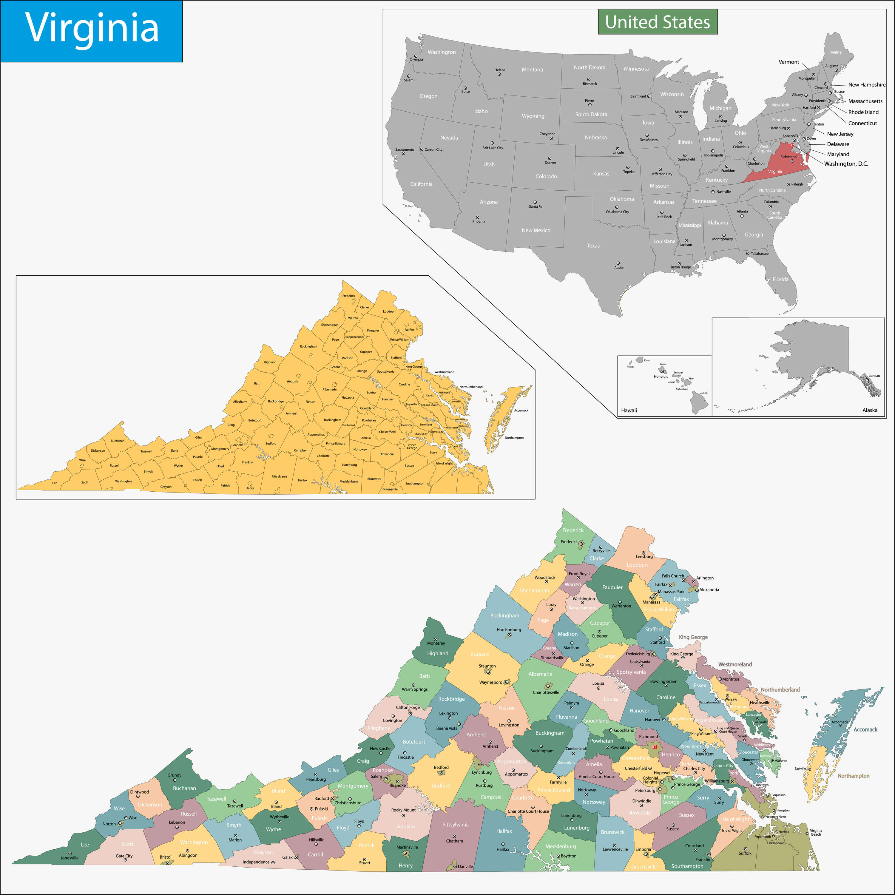 map of virginia state