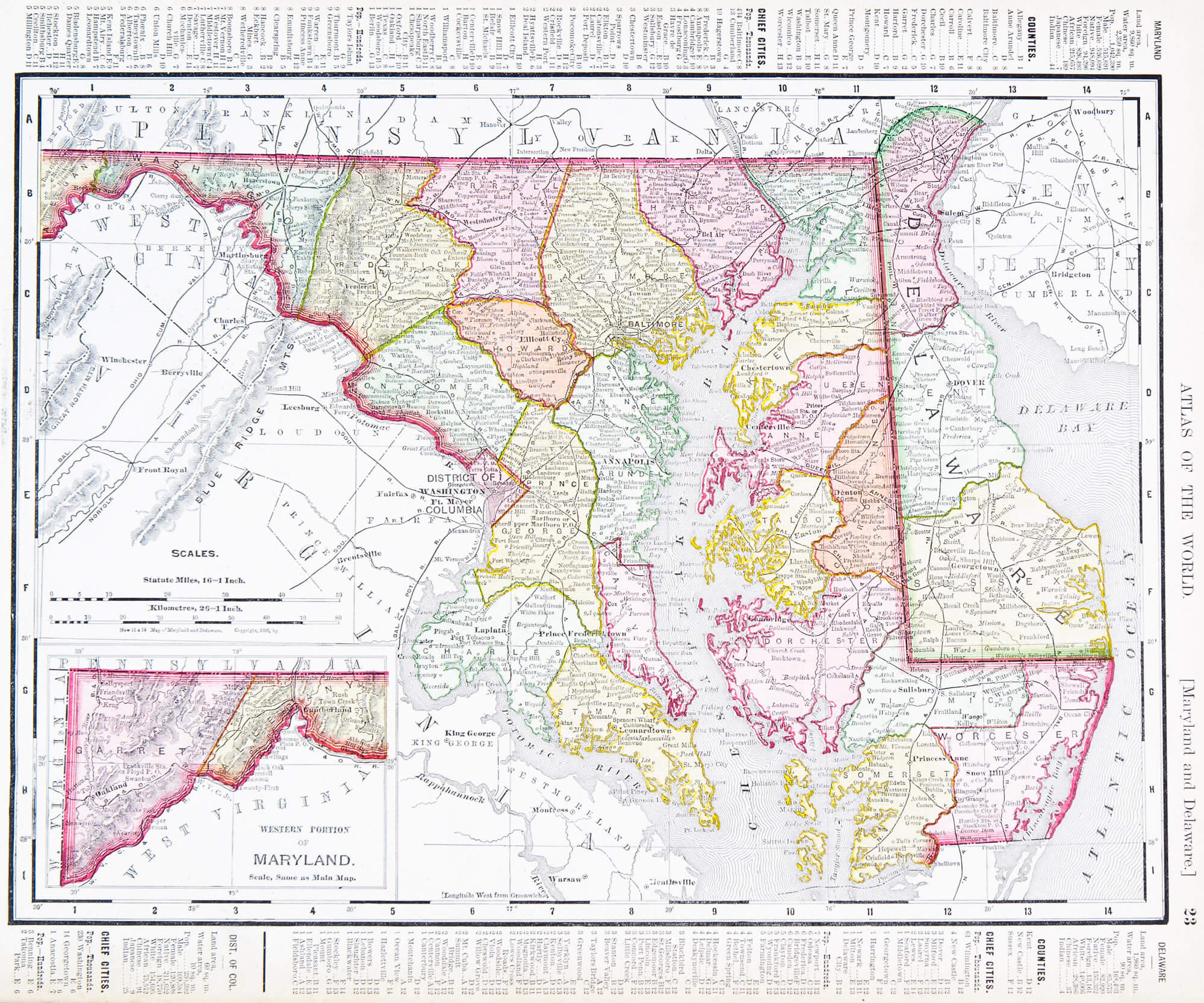 Maryland Map 1900, USA