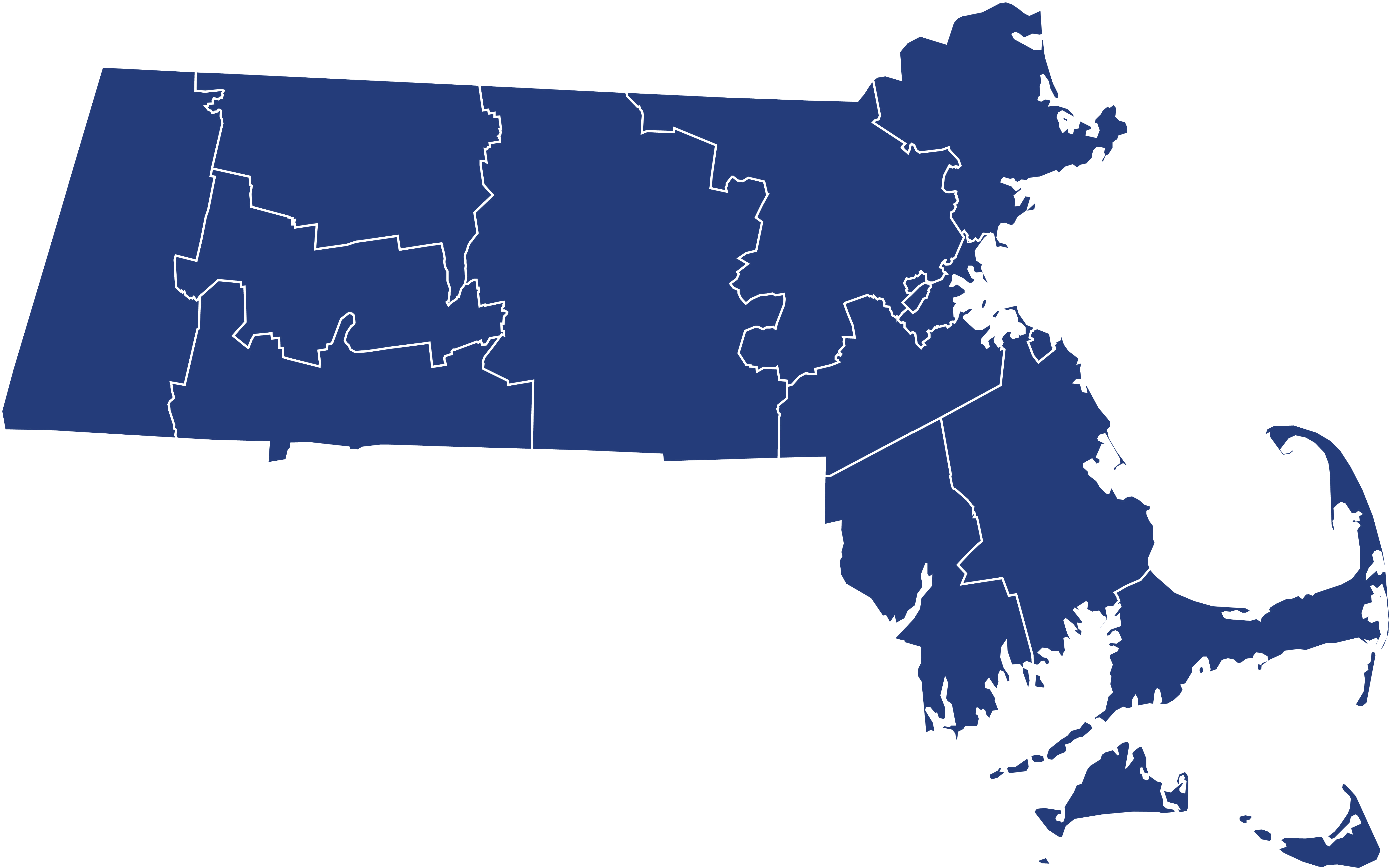 Massachusetts Blank Map