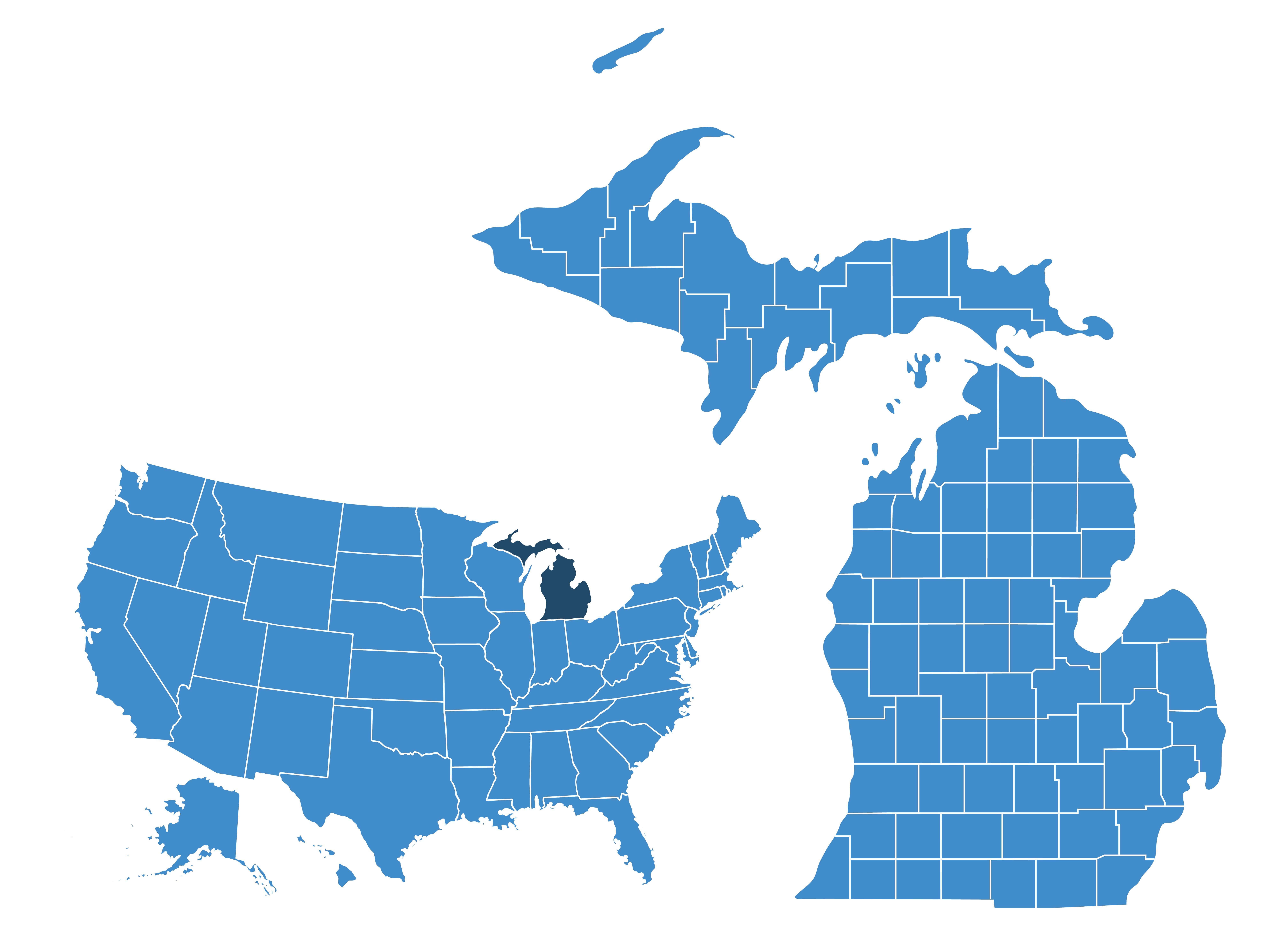 Michigan Locate Map