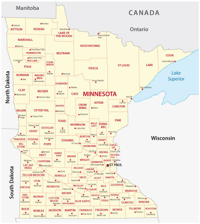 Minnesota Administrative Map
