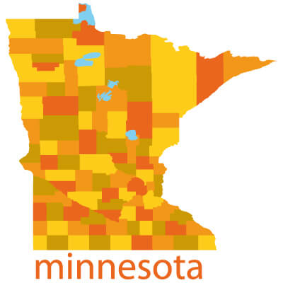 Minnesota Blank Counties Map